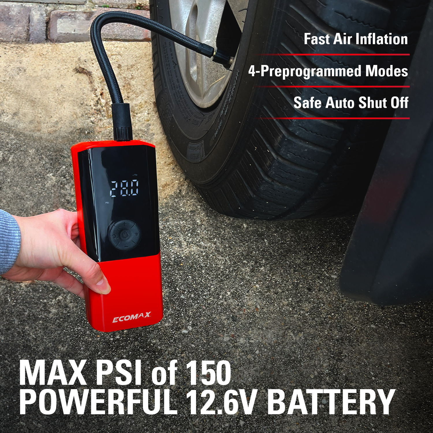 The ECOMAX Mini Inflator & Powerbank: Your Essential Car Care Companion
