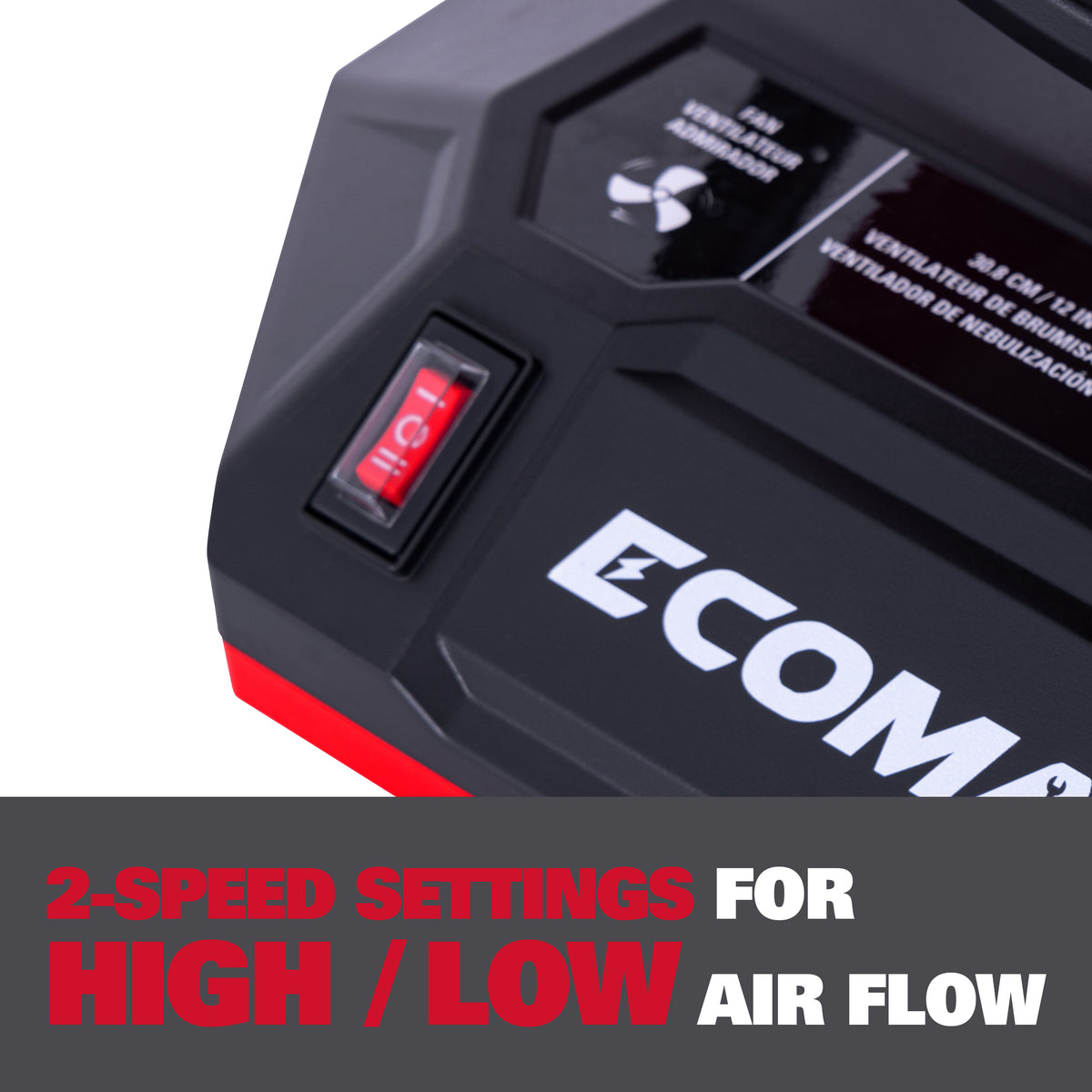 Ecomax 12&quot; AC/DC 2-Speed Misting Fan for Bucket and Garden Hose - COSTCO EXCLUSIVE