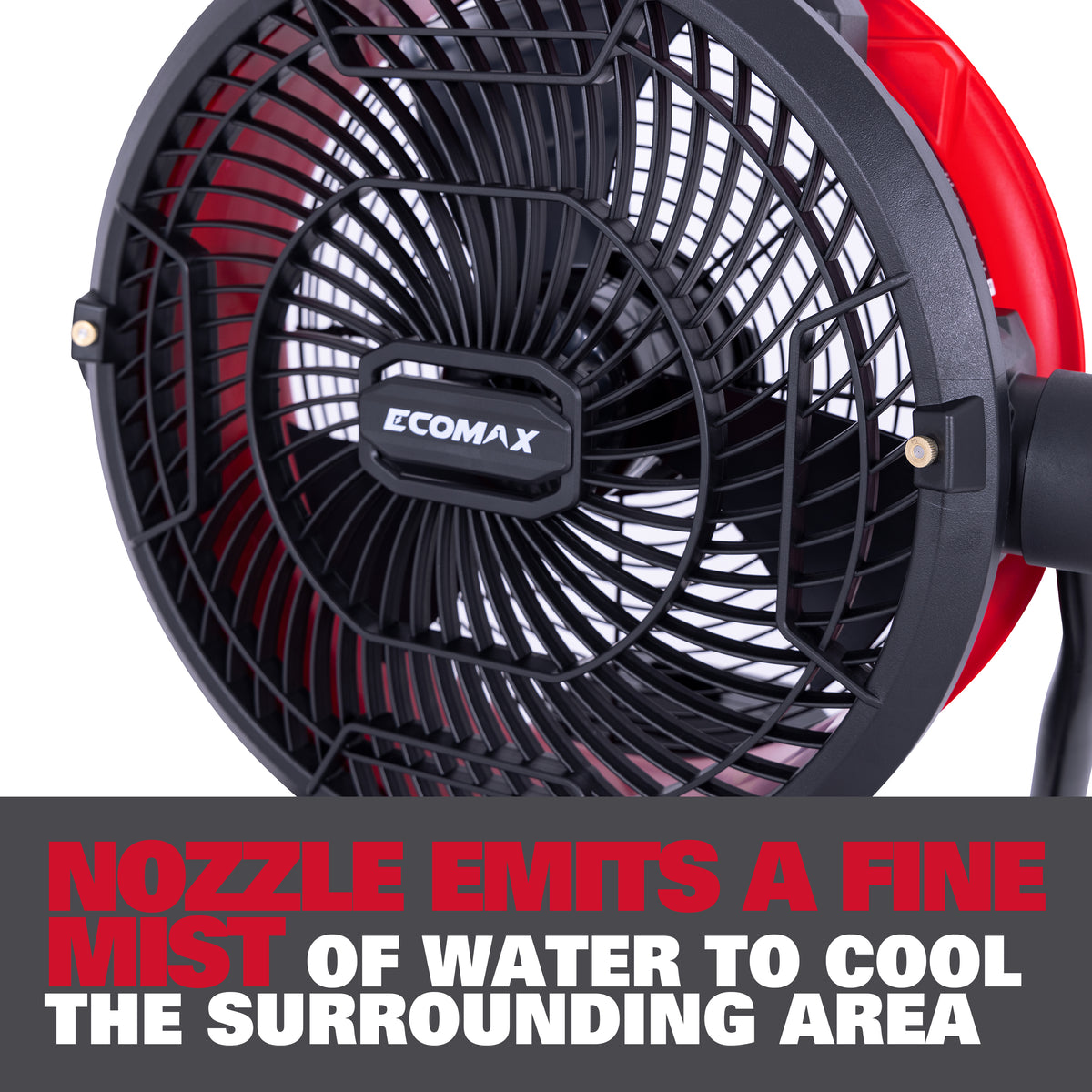 Ecomax 12&quot; AC/DC 2-Speed Misting Fan for Bucket and Garden Hose - COSTCO EXCLUSIVE